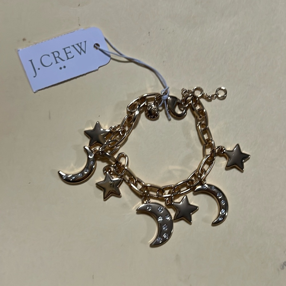 Gold Moon and Star Charm Bracelet